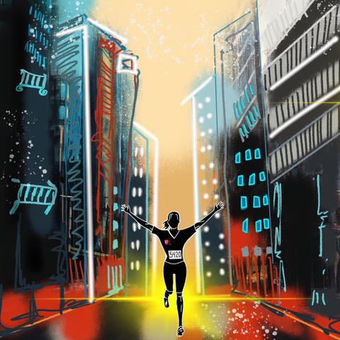 Artist's rendition of the Chicago Marathon. Source: Tiffany Lucia/CreatingWE